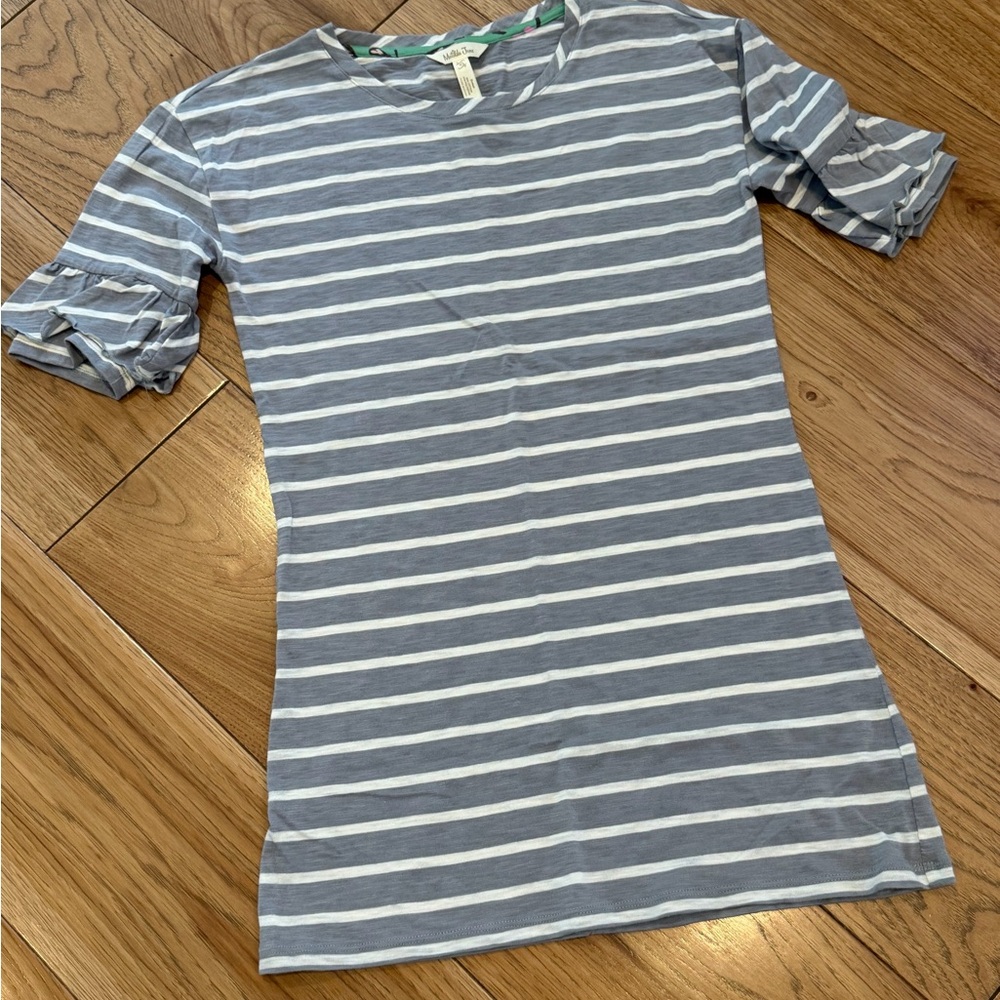 Matilda Jane Gray and White Striped Short Sleeve Tee